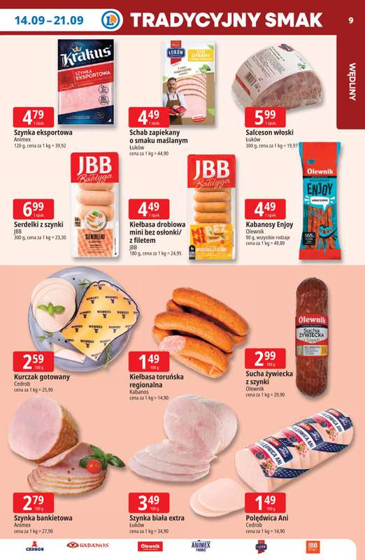 Leclerc - gazetka promocyjna Oferta E.Leclerc | Tanio to tu! od poniedziałku 14.09 do poniedziałku 21.09 - strona 9