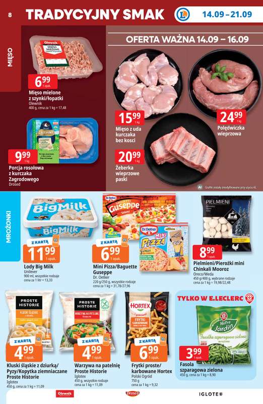 Leclerc - gazetka promocyjna Oferta E.Leclerc | Tanio to tu! od poniedziałku 14.09 do poniedziałku 21.09 - strona 8