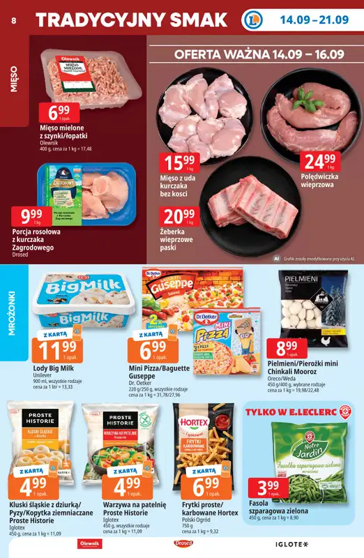 Leclerc - gazetka promocyjna Oferta E.Leclerc | Tanio to tu! od poniedziałku 14.09 do poniedziałku 21.09 - strona 8