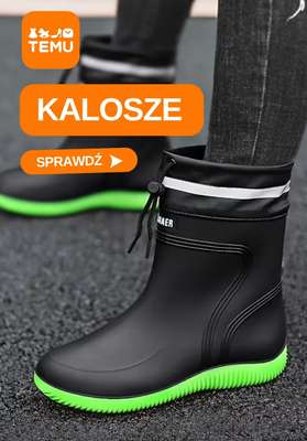 Temu - gazetka promocyjna Kalosze na deszczowe dni od poniedziałku 14.09 