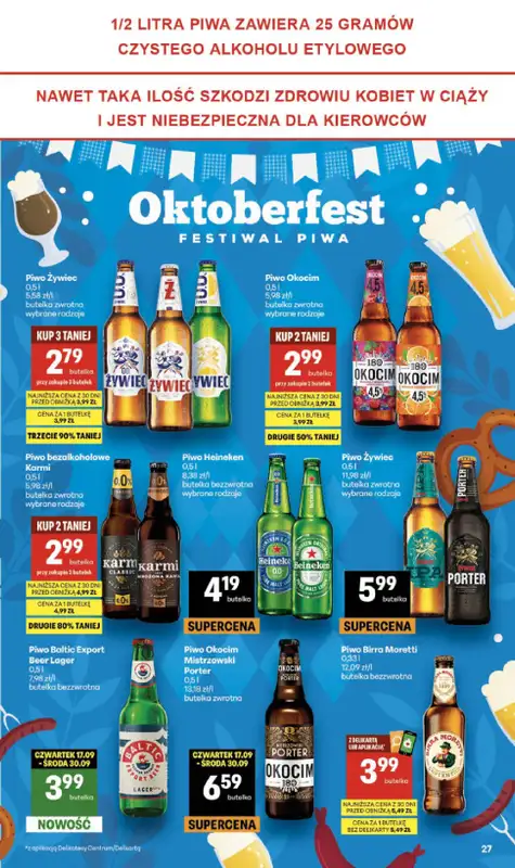 Delikatesy Centrum - gazetka promocyjna Gazetka  do środy 23.09 - strona 27