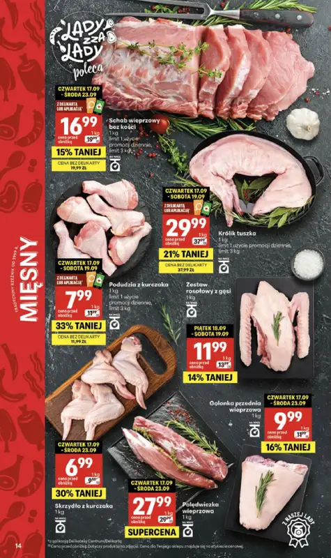 Delikatesy Centrum - gazetka promocyjna Gazetka  do środy 23.09 - strona 14