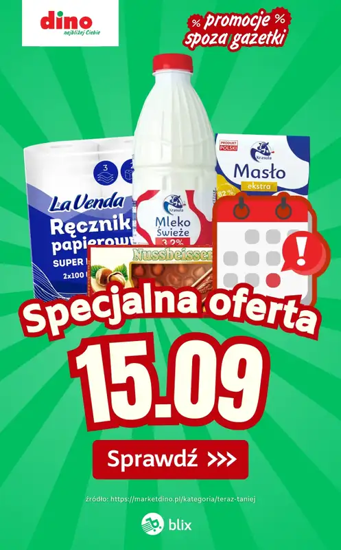 Dino - gazetka promocyjna Specjalna oferta na 15.09.2026 - promocje spoza gazetki  