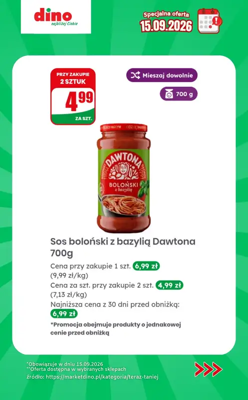 Dino - gazetka promocyjna Specjalna oferta na 15.09.2026 - promocje spoza gazetki od wtorku 15.09 do wtorku 15.09 - strona 4