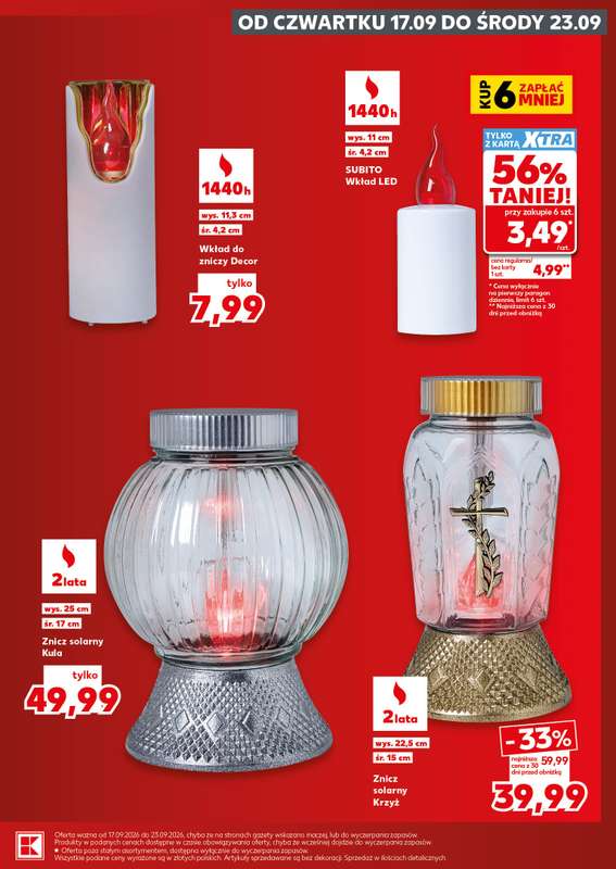 Kaufland - gazetka promocyjna Oferta Kaufland - Znicze od czwartku 17.09 do środy 23.09 - strona 15