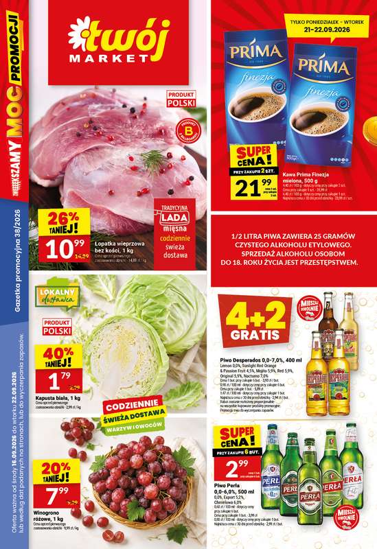 Twój Market - gazetka promocyjna Gazetka od środy 16.09 do wtorku 22.09