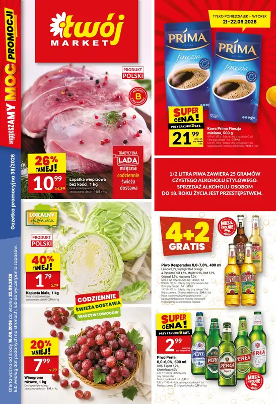 Twój Market - gazetka promocyjna Gazetka od środy 16.09 do wtorku 22.09