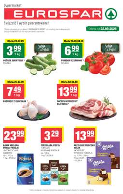 SPAR - gazetka promocyjna Gazetka Eurospar od środy 23.09 do niedzieli 04.10