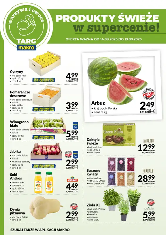 Makro - gazetka promocyjna Targ MAKRO - oferta świeża w super cenach! od wtorku 15.09 do soboty 19.09 - strona 5
