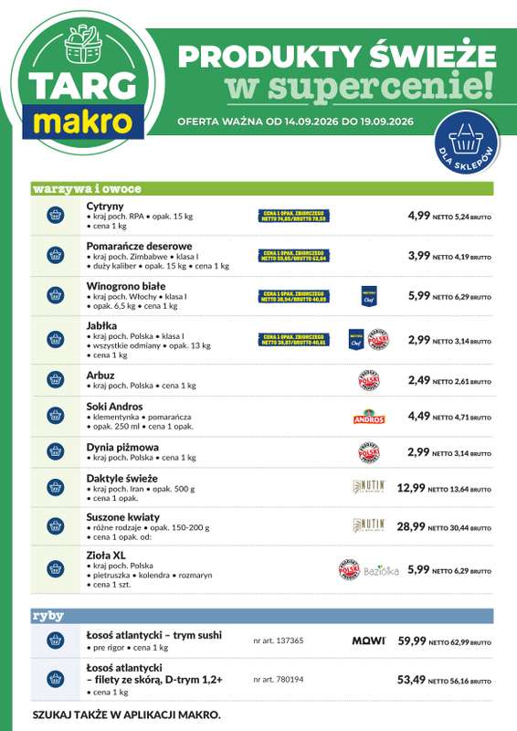 Makro - gazetka promocyjna Targ MAKRO - oferta świeża w super cenach! od wtorku 15.09 do soboty 19.09 - strona 6