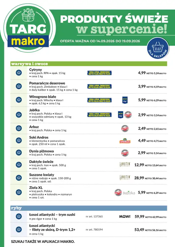 Makro - gazetka promocyjna Targ MAKRO - oferta świeża w super cenach! od wtorku 15.09 do soboty 19.09 - strona 6
