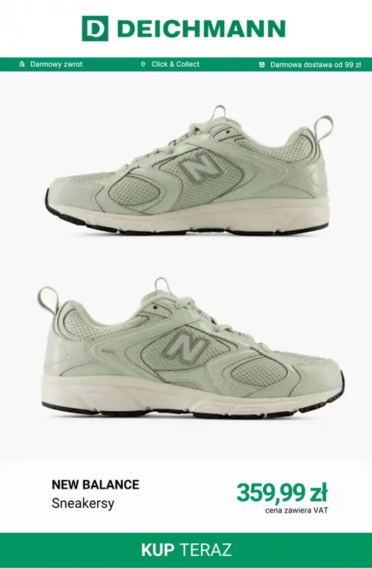 Deichmann - gazetka promocyjna Sneakersy damskie New Balance od środy 16.09  - strona 4