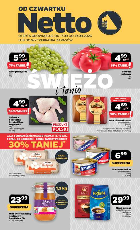 Netto - gazetka promocyjna Gazetka Spożywcza od czwartku 17.09 do soboty 19.09
