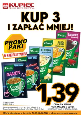 Kupiec - gazetka promocyjna Promopaki od środy 16.09 do wtorku 22.09 - strona 3