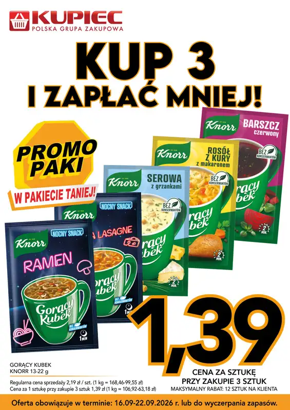 Kupiec - gazetka promocyjna Promopaki od środy 16.09 do wtorku 22.09 - strona 3