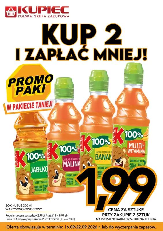 Kupiec - gazetka promocyjna Promopaki od środy 16.09 do wtorku 22.09 - strona 4