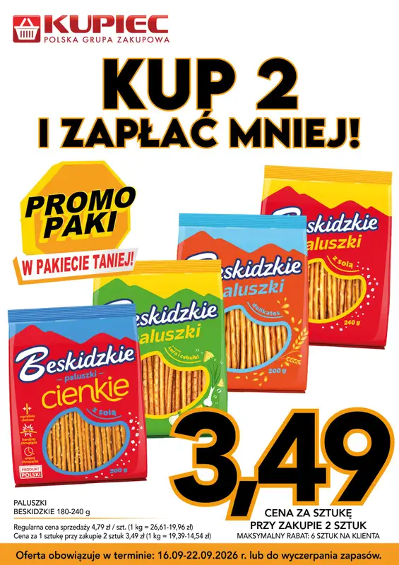 Kupiec - gazetka promocyjna Promopaki od środy 16.09 do wtorku 22.09 - strona 6