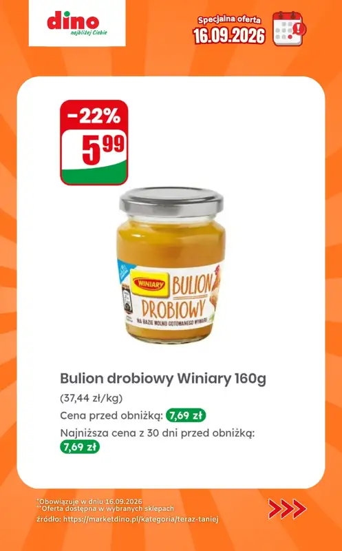 Dino - gazetka promocyjna Specjalna oferta na 16.09.2026 - promocje spoza gazetki od środy 16.09 do środy 16.09 - strona 9