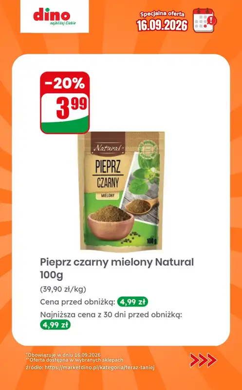 Dino - gazetka promocyjna Specjalna oferta na 16.09.2026 - promocje spoza gazetki od środy 16.09 do środy 16.09 - strona 7