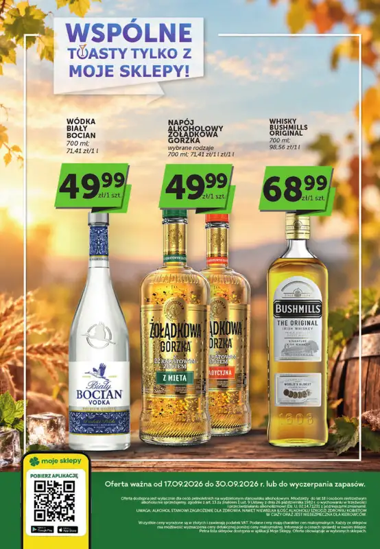 Groszek - gazetka promocyjna Oferta alkoholowa  do środy 30.09