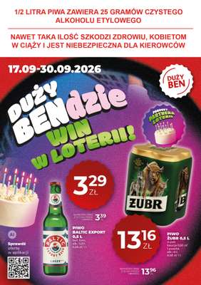 Duży Ben - gazetka promocyjna Gazetka piwna od czwartku 17.09 do środy 30.09