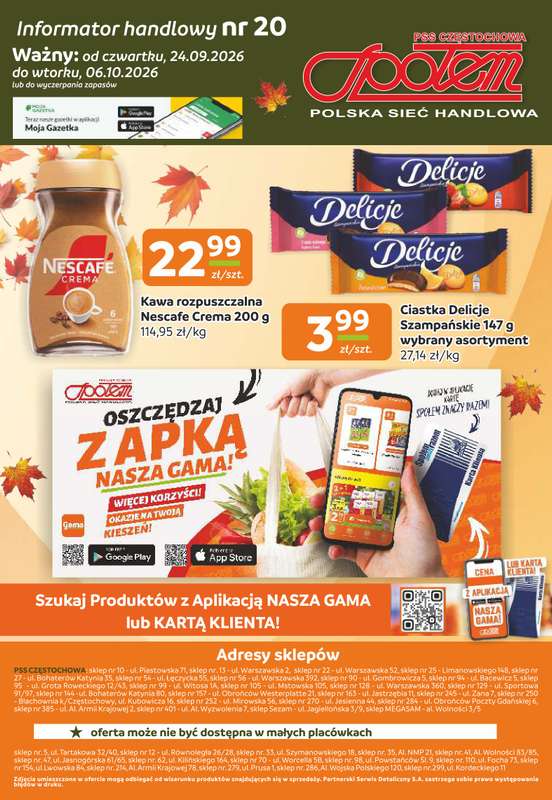 Społem Częstochowa - gazetka promocyjna Gazetka od czwartku 24.09 do wtorku 06.10 - strona 12