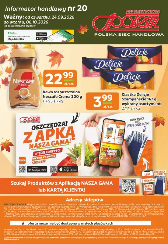 Społem Częstochowa - gazetka promocyjna Gazetka od czwartku 24.09 do wtorku 06.10 - strona 12