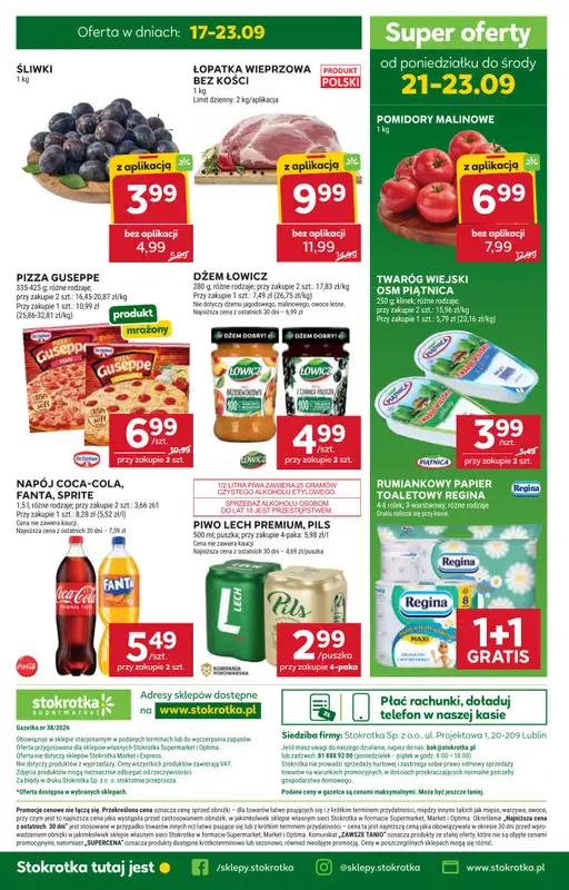 Stokrotka - gazetka promocyjna Gazetka Supermarket od czwartku 17.09 do środy 23.09 - strona 45