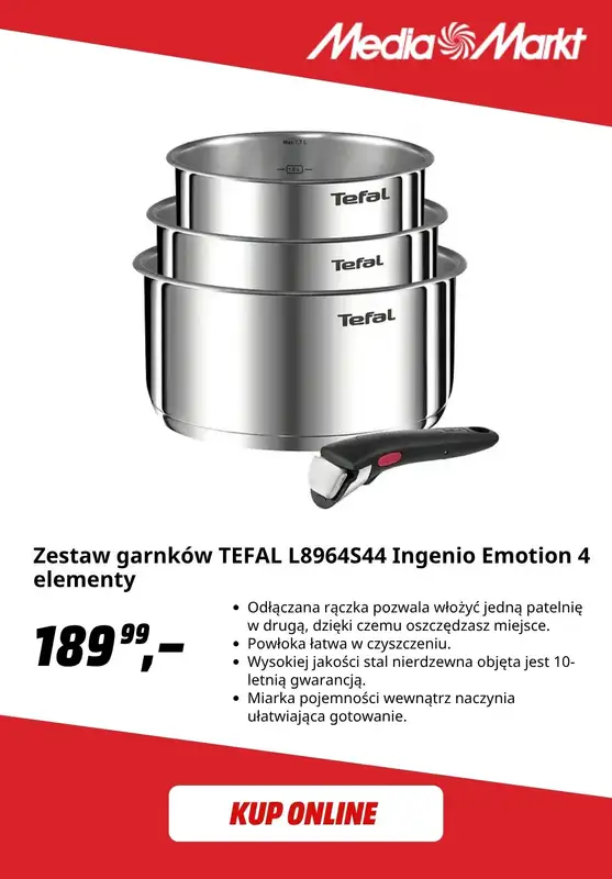 Media Markt - gazetka promocyjna -50% na drugi, tańszy wybrany produkt marki Tefal od środy 16.09 do środy 30.09 - strona 5