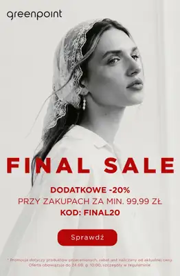 Greenpoint - gazetka promocyjna Extra -20% na SALE przy zakupach za min. 99,99 zł od środy 16.09 