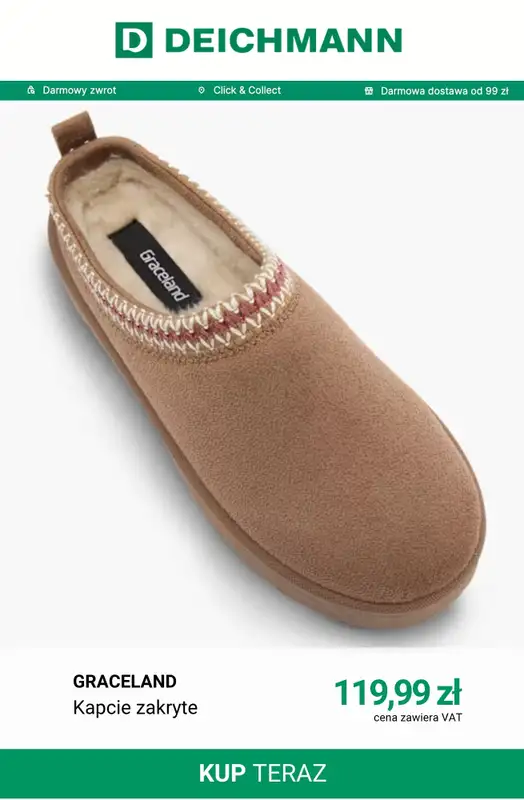 Deichmann - gazetka promocyjna Ciepłe kapcie damskie od czwartku 17.09  - strona 5