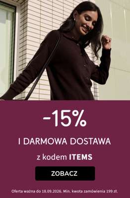 bonprix - gazetka promocyjna 15% rabatu + darmowa dostawa z KODEM! od środy 16.09 do piątku 18.09