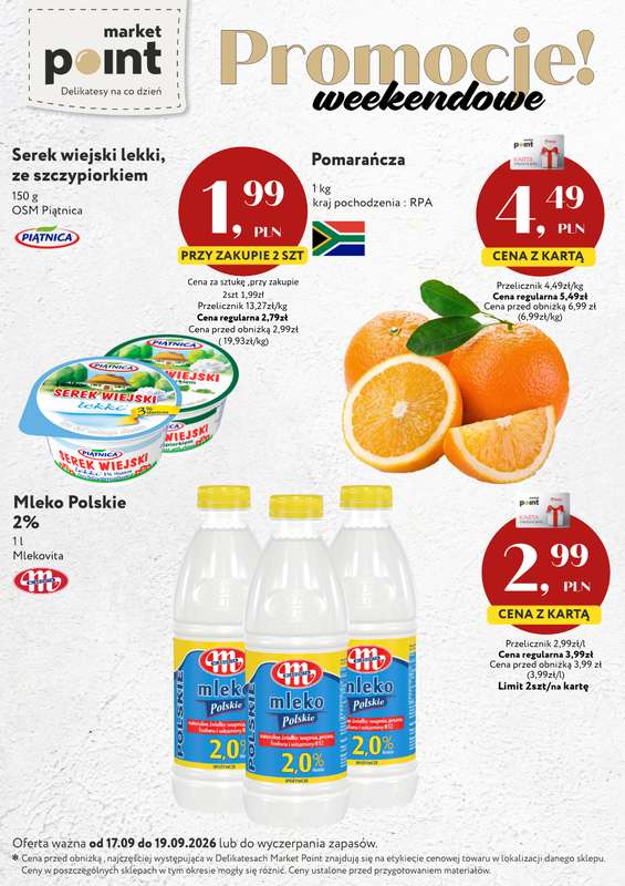 Market Point - gazetka promocyjna Ulotka weekendowa od czwartku 17.09 do soboty 19.09