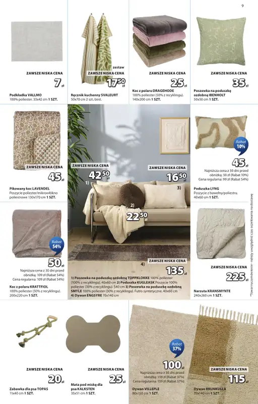 Jysk - gazetka promocyjna Świetna oferta dla domu. Rabat do 60% od środy 23.09 do niedzieli 11.10 - strona 9