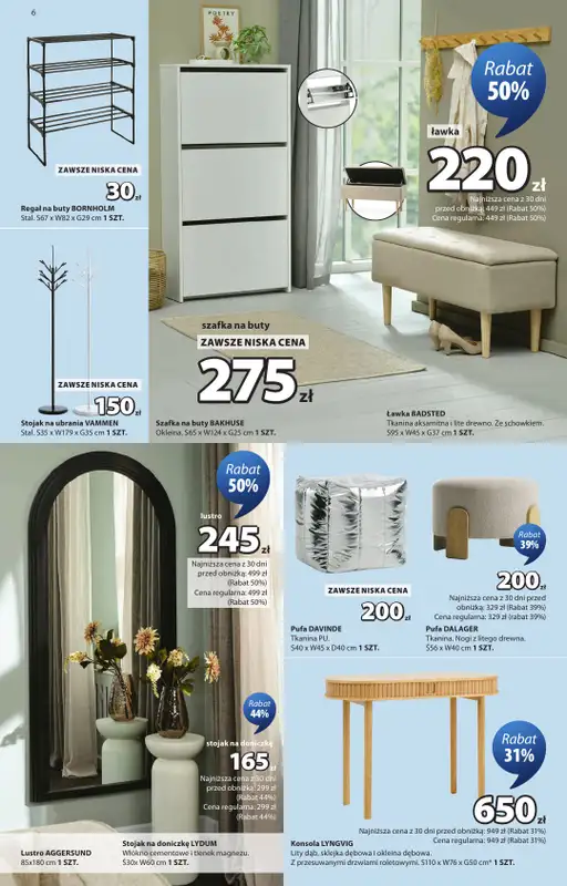 Jysk - gazetka promocyjna Świetna oferta dla domu. Rabat do 60% od środy 23.09 do niedzieli 11.10 - strona 6