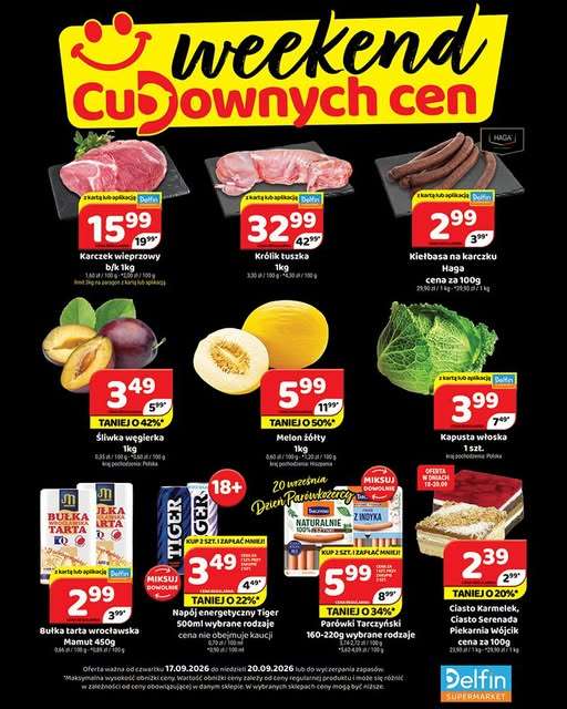 Delfin - gazetka promocyjna Weekend cudownych cen od czwartku 17.09 do niedzieli 20.09
