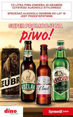 Dino - gazetka promocyjna Super promocje na piwo! od czwartku 17.09 do wtorku 22.09