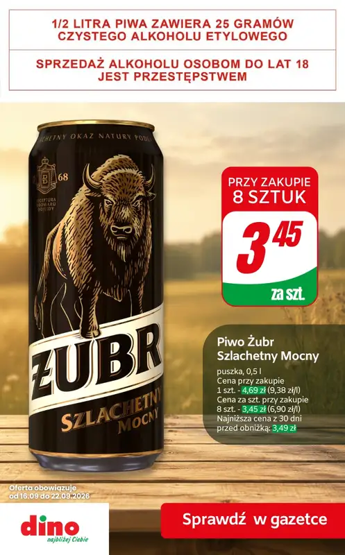 Dino - gazetka promocyjna Super promocje na piwo! od czwartku 17.09 do wtorku 22.09 - strona 4