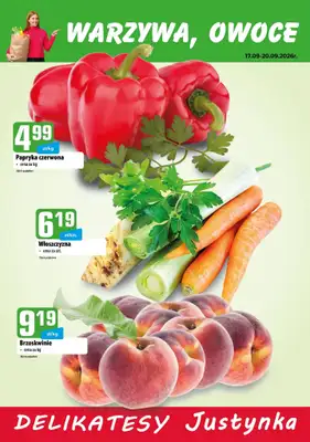 Delikatesy Justynka - gazetka promocyjna Plakaty promocyjne od czwartku 17.09 do niedzieli 20.09