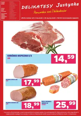 Delikatesy Justynka - gazetka promocyjna Gazetka od czwartku 17.09 do środy 23.09 - strona 4
