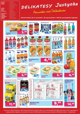 Delikatesy Justynka - gazetka promocyjna Gazetka od czwartku 17.09 do środy 23.09