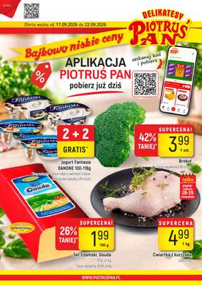 Delikatesy Piotruś Pan - gazetka promocyjna Gazetka od czwartku 17.09 do wtorku 22.09
