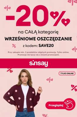 Sinsay - gazetka promocyjna -20% z KODEM przy zakupie min. 2 produktów od czwartku 17.09 