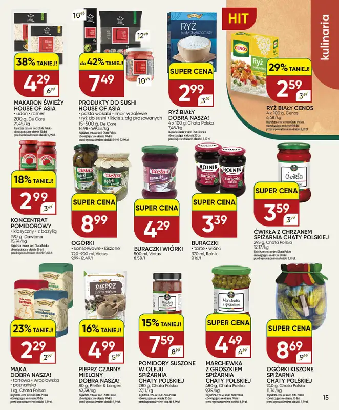 Chata Polska - gazetka promocyjna Gazetka 24.09 - 04.10  do niedzieli 04.10 - strona 15