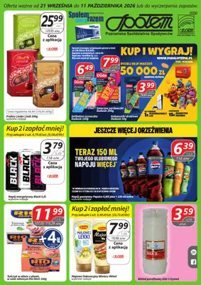 Społem - Blisko i Korzystnie - gazetka promocyjna Gazetka PSS Poznań od poniedziałku 21.09 do niedzieli 11.10