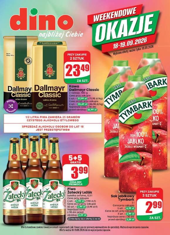 Dino - gazetka promocyjna Weekendowe okazje od piątku 18.09 do soboty 19.09