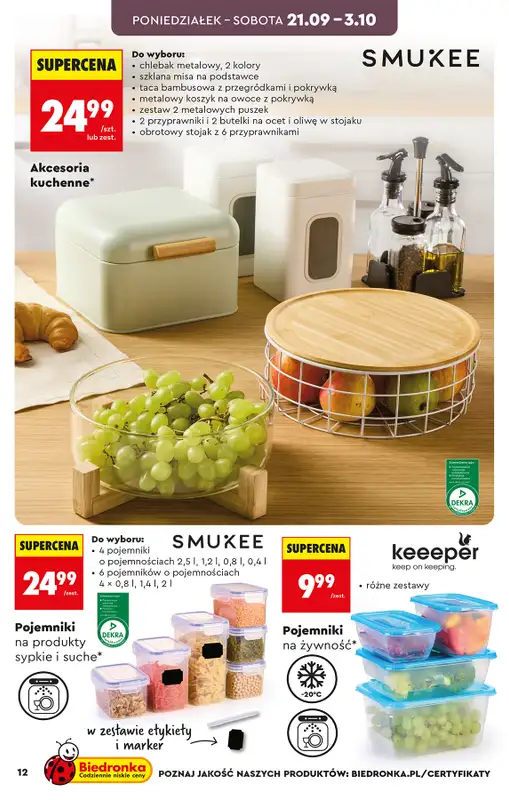 Biedronka - gazetka promocyjna Hity i inspiracje, od 19.09 od soboty 19.09 do środy 07.10 - strona 12