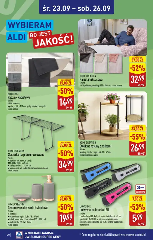Aldi - gazetka promocyjna Bolesławiec, Aleja Tysiąclecia 49, WIELKIE OTWARCIE już w ŚRODĘ 23.09! od środy 23.09 do soboty 26.09 - strona 20