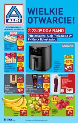 Aldi - gazetka promocyjna Bolesławiec, Aleja Tysiąclecia 49, WIELKIE OTWARCIE już w ŚRODĘ 23.09! od środy 23.09 do soboty 26.09