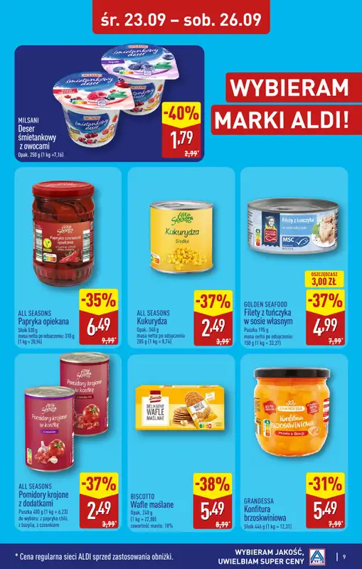 Aldi - gazetka promocyjna Bolesławiec, Aleja Tysiąclecia 49, WIELKIE OTWARCIE już w ŚRODĘ 23.09! od środy 23.09 do soboty 26.09 - strona 9